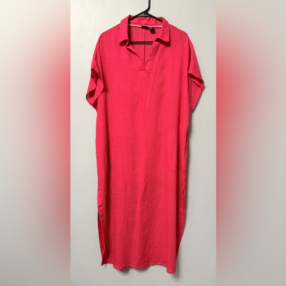 #13)  Tahari Coral Dress Linen blend